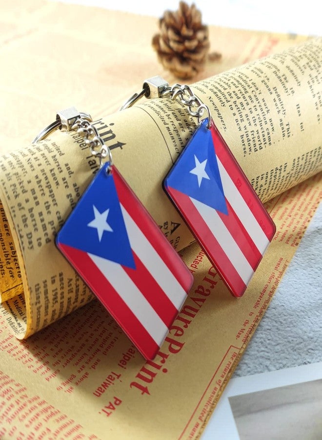 QQSD Puerto Rico Flag Keychain Puerto Rican Key Ring, 2 Pack - Image 3